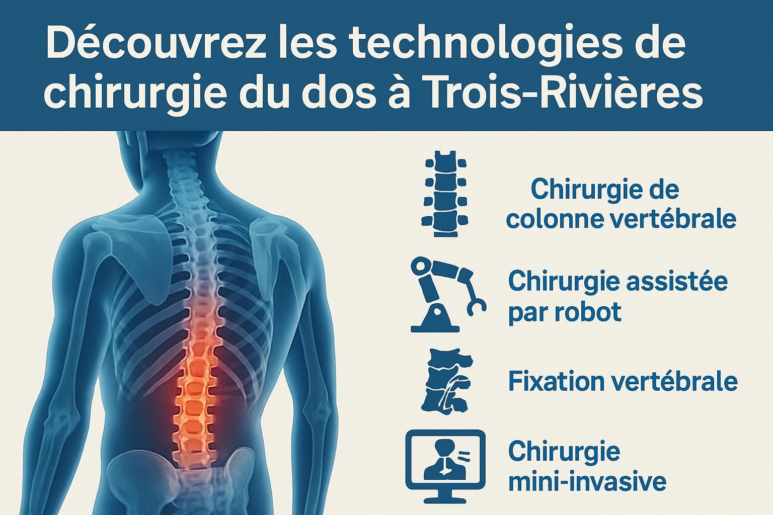 Chirurgie du dos à Trois-Rivières : réduire les douleurs chroniques 7 découvrez la chirurgie du dos à trois-rivières, une solution efficace pour réduire les douleurs chroniques et améliorer votre qualité de vie grâce à des soins spécialisés et personnalisés.